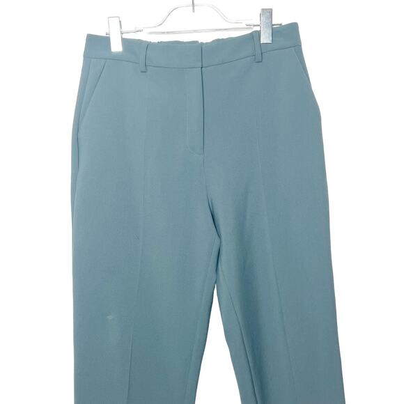 THE FOLD LONDON Trousers Straight-Leg Stretch Tailoring High Rise Blue sz 12 - Picture 2 of 9
